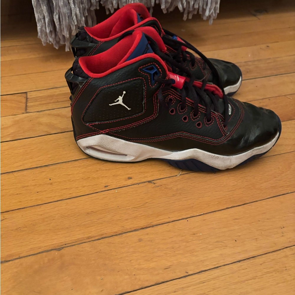 Jordan Kids Black, Red & Blue Mid-Top Basketball Sneakers